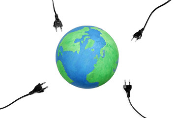 Image showing Electric plugs on earth