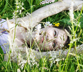 Image showing Woman in the meadow 