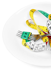 Image showing Fork and measuring tape