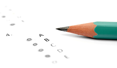 Image showing Pencil and test paper 