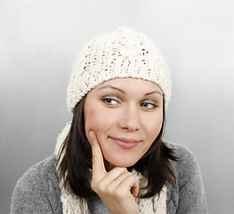 Image showing Woman in cap and scarf