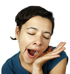 Image showing Woman yawning 