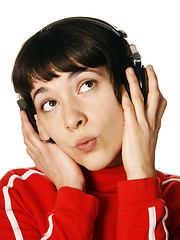 Image showing Woman listening music