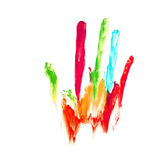 Image showing Colorful hand shape