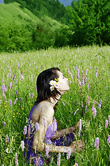Image showing Woman in the meadow