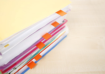 Image showing Many files and sticky notes 