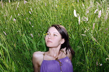 Image showing Woman in the meadow