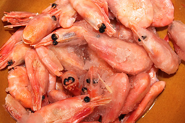 Image showing Many frozen and tasty shrimps