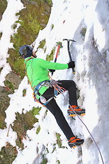 Image showing ice climbing in winter