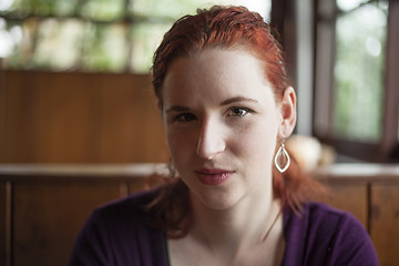 Image showing Young Woman with Beautiful Auburn Hair