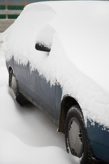 Image showing Car covered snow.