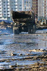 Image showing Muddy dump truck