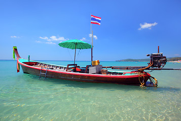 Image showing Long tail boat in Thailand 