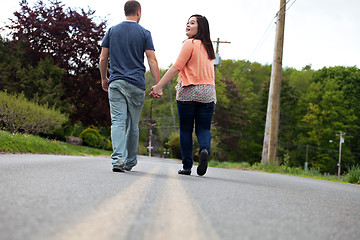 Image showing Walking in the Middle of the Road