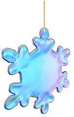 Image showing Christmas-tree blue snowflake