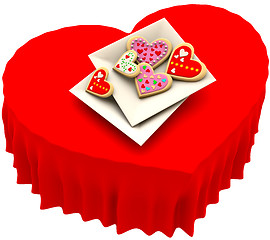 Image showing Allsorts heart-shaped cookies for Valentine's Day