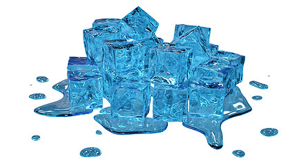 Image showing Stylized melting ice cubes