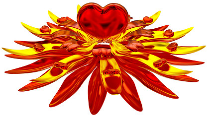 Image showing flower from hearts and leaves