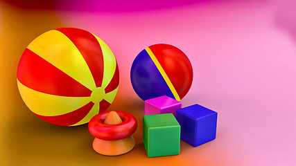 Image showing 3D rendering toys
