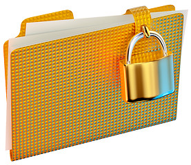 Image showing yellow folder with hinged lock