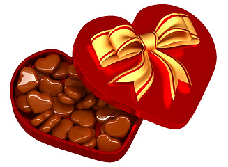 Image showing chocolate in a box as a gift for Valentine's Day