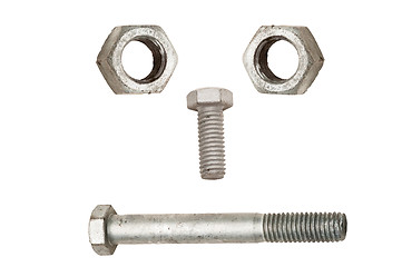 Image showing Galvanized nuts and bolts