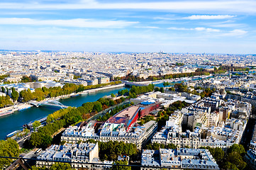 Image showing Aerial view from top of Eiffel Tower.