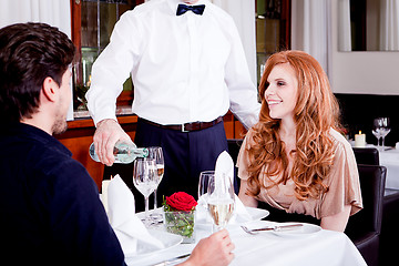 Image showing man and woman for dinner in restaurant