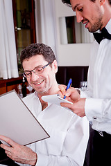 Image showing man and woman in restaurant for dinner