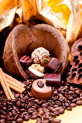 Image showing collection of different chocolate pralines truffels 