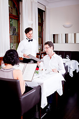 Image showing man and woman in restaurant for dinner