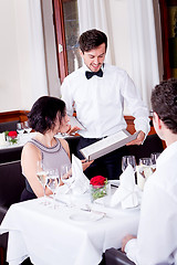 Image showing man and woman in restaurant for dinner