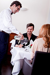 Image showing man and woman for dinner in restaurant