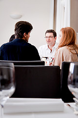 Image showing smiling happy people in restaurant