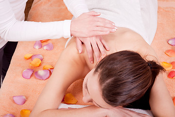 Image showing young attractive smilig woman doing wellness spa