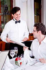 Image showing man and woman in restaurant for dinner