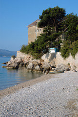 Image showing monastery rocky coastline croatia