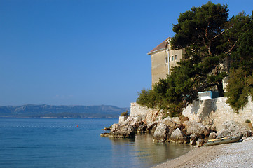 Image showing monastery rocky coastline croatia