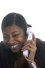Image showing pretty woman on telephone
