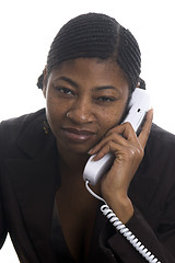 Image showing pretty woman on telephone