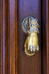 Image showing knocker in a closed  door in uruguay