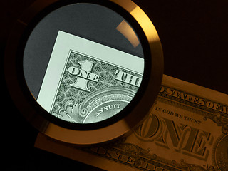 Image showing dollar and magnifier