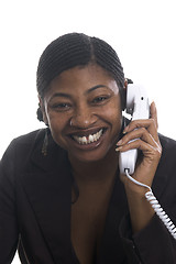 Image showing pretty woman on telephone