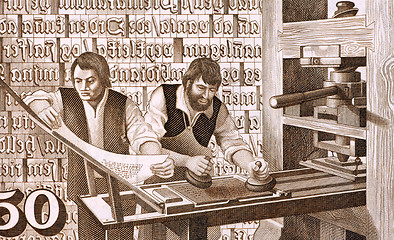 Image showing 16th Century Printers at Work