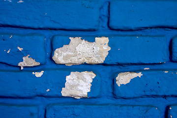 Image showing colored and broken blue wall in uruguay