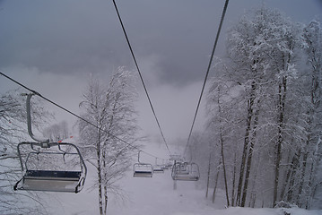 Image showing Ropeway in the mountains