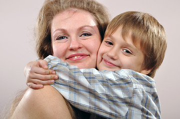Image showing happy mother and son