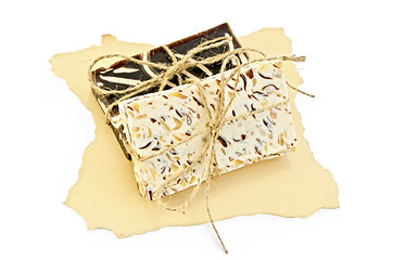 Image showing Soap homemade on old paper