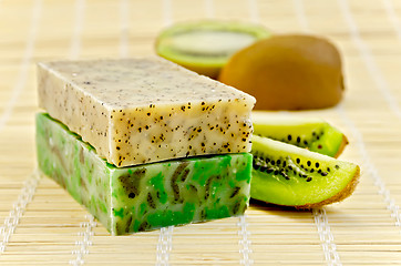Image showing Soap homemade with kiwi