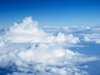 Image showing flight over the clouds